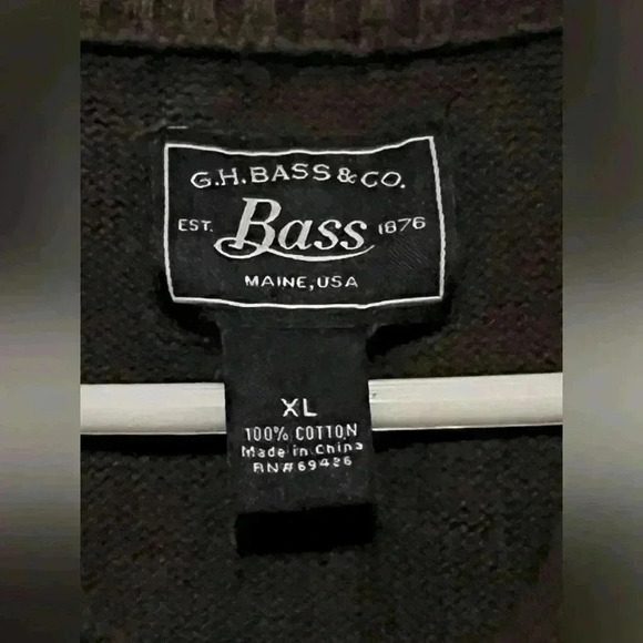 GH Bass & Co Men's Olive Green Quarter Button Pullover Sweater Size XL - Picture 3 of 4